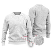 Tapu Fanau Ia Niue Ugly Christmas Sweater Happy White Sunday Unique Hiapo - Polynesian Pride