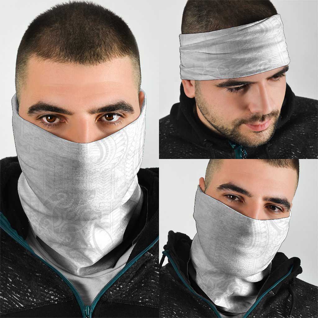 Tapu Fanau Ia Niue Neck Gaiter Happy White Sunday Unique Hiapo - Polynesian Pride