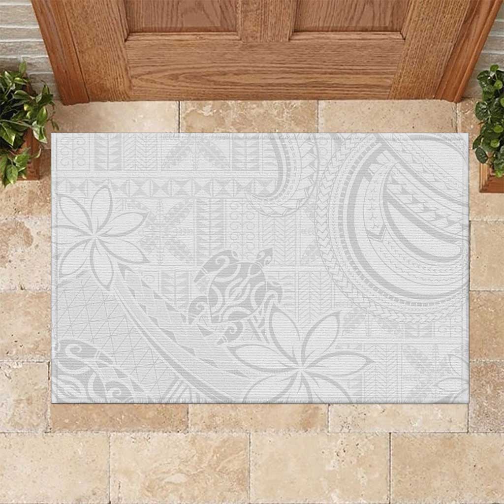 Tapu Fanau Ia Niue Rubber Doormat Happy White Sunday Unique Hiapo - Polynesian Pride