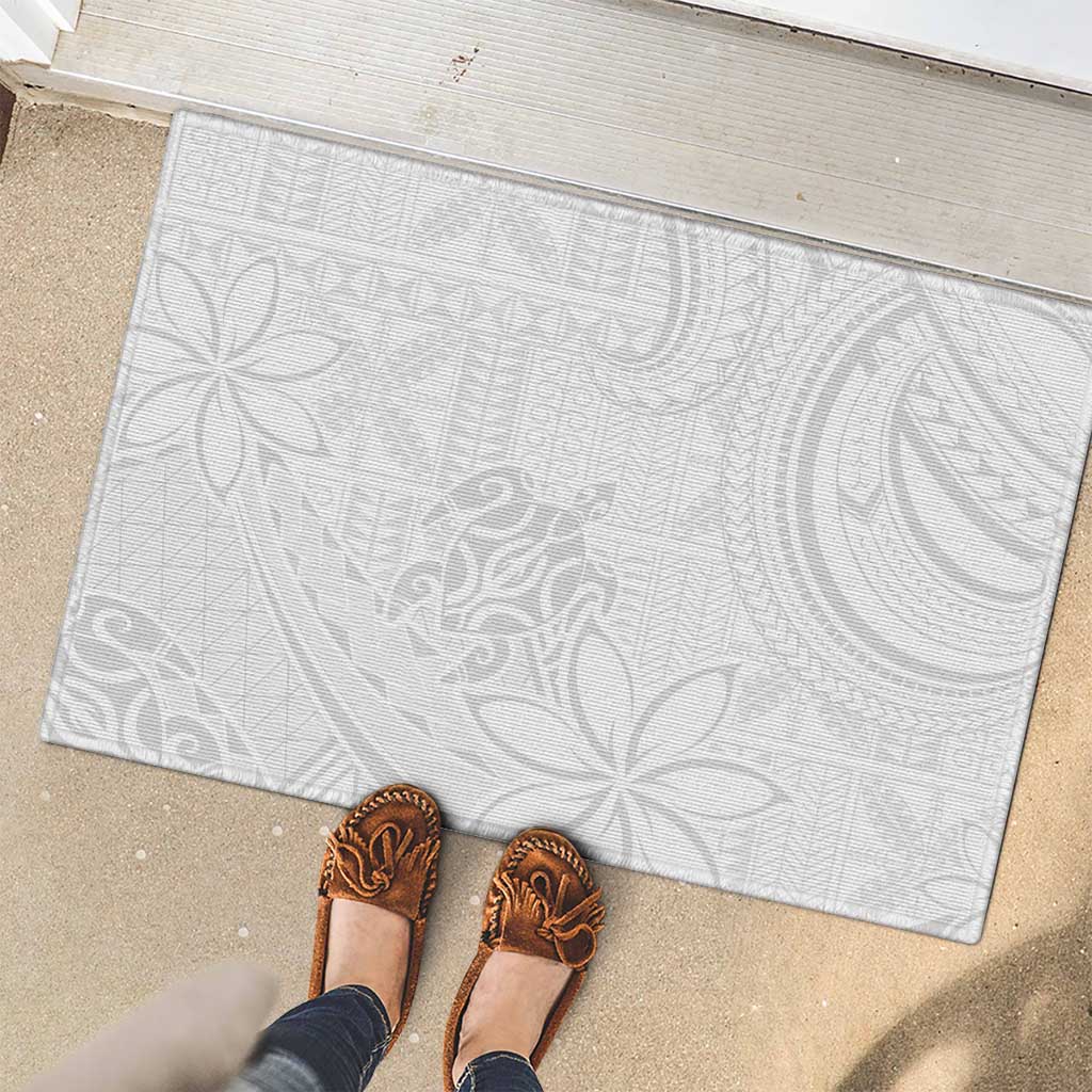 Tapu Fanau Ia Niue Rubber Doormat Happy White Sunday Unique Hiapo - Polynesian Pride