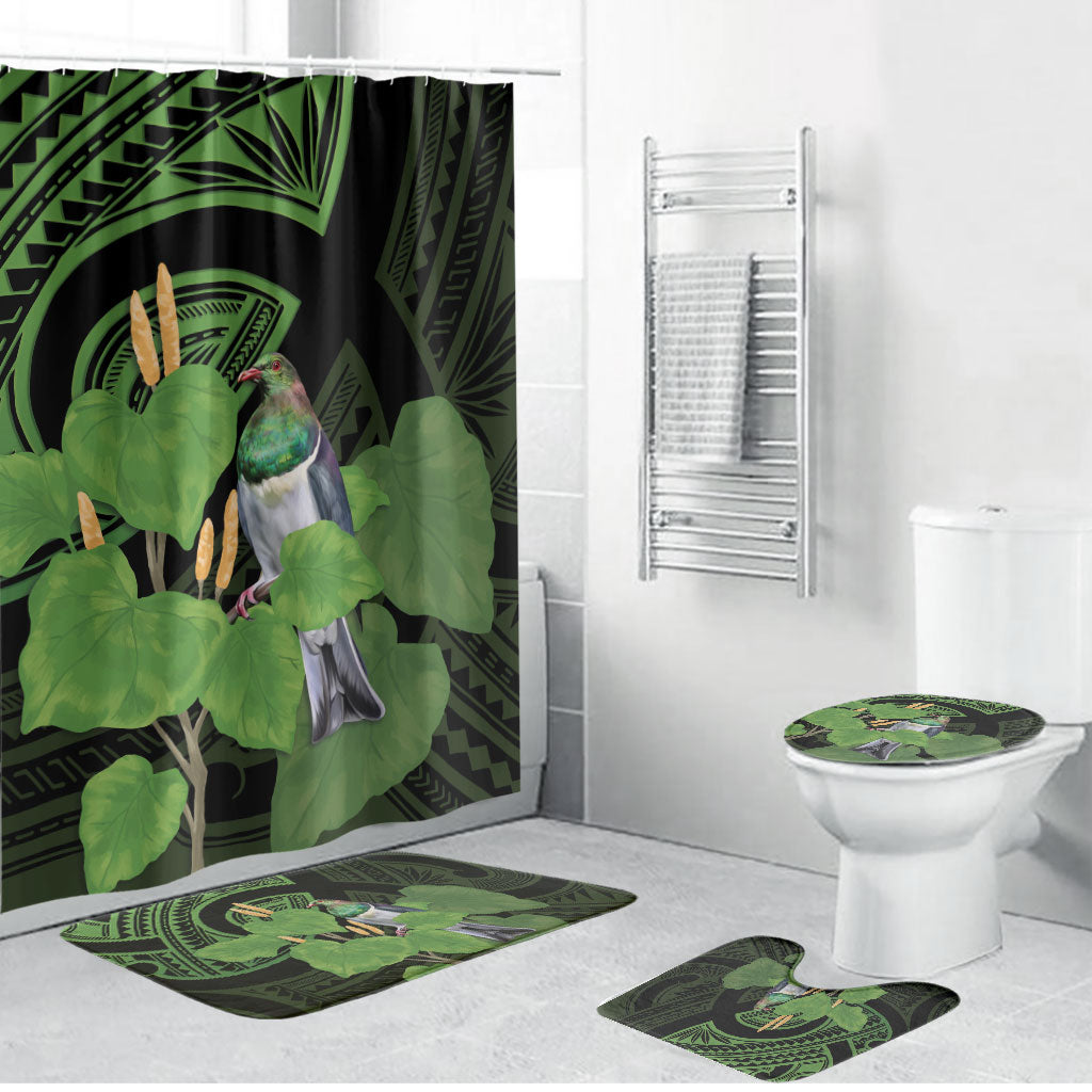 Kawakawa Rongoa Maori Kereru New Zealand Bathroom Set LT14 Bathroom Set (4 pcs) Green - Polynesian Pride