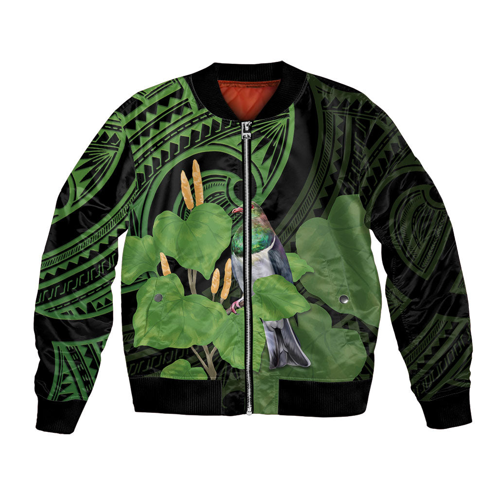 Kawakawa Rongoa Maori Kereru New Zealand Bomber Jacket LT14 Unisex Green - Polynesian Pride