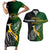 Personalised New Zealand and South Africa Rugby Couples Matching Short Sleeve Bodycon Dress and Hawaiian Shirt 2023 World Cup Final All Black Springboks Together LT14 Black - Polynesian Pride