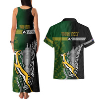 Personalised New Zealand and South Africa Rugby Couples Matching Tank Maxi Dress and Hawaiian Shirt 2023 World Cup Final All Black Springboks Together LT14 - Polynesian Pride