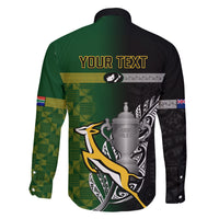 Personalised New Zealand and South Africa Rugby Family Matching Off Shoulder Maxi Dress and Hawaiian Shirt 2023 World Cup Final All Black Springboks Together LT14 - Polynesian Pride