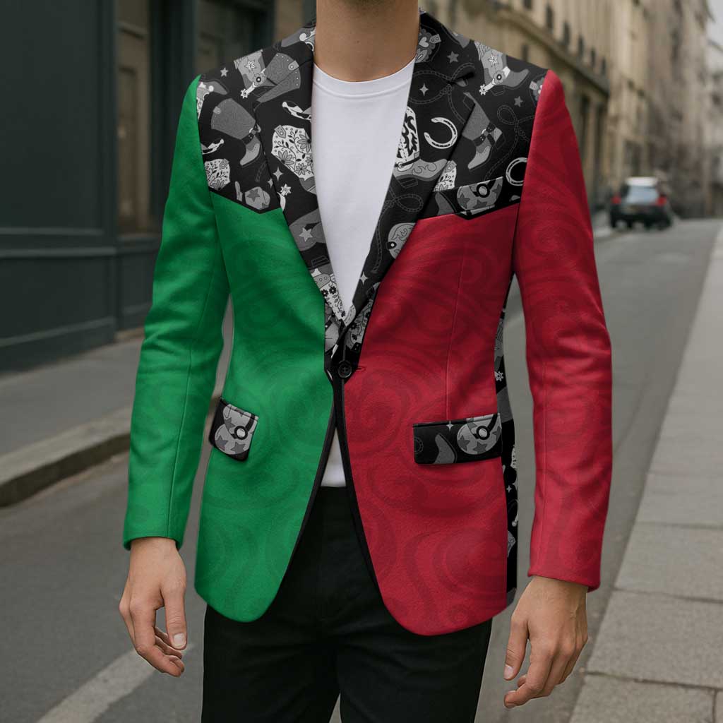 Vanuatu Cowboy Blazer Cowboy Symbols Split Stylized - Polynesian Pride