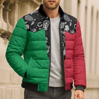 Vanuatu Cowboy Bomber Puffer Jacket Cowboy Symbols Split Stylized - Polynesian Pride