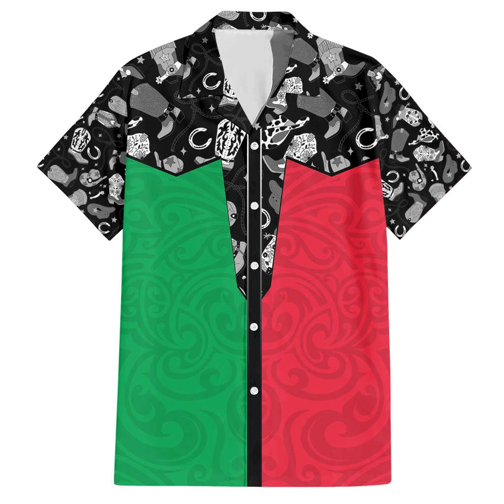Vanuatu Cowboy Hawaiian Shirt Cowboy Symbols Split Stylized - Polynesian Pride