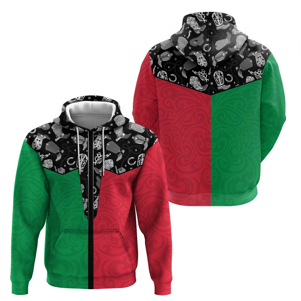 Vanuatu Cowboy Hoodie Cowboy Symbols Split Stylized - Polynesian Pride