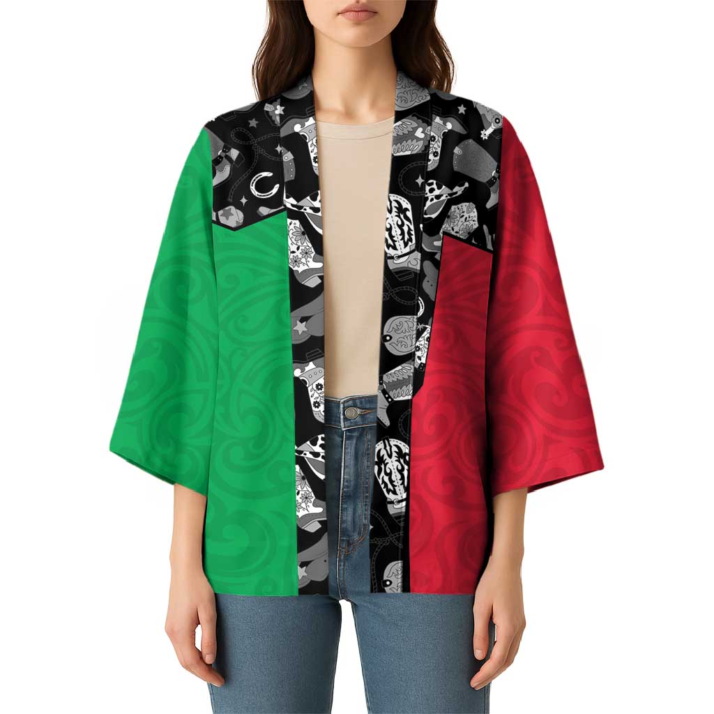 Vanuatu Cowboy Kimono Cowboy Symbols Split Stylized - Polynesian Pride