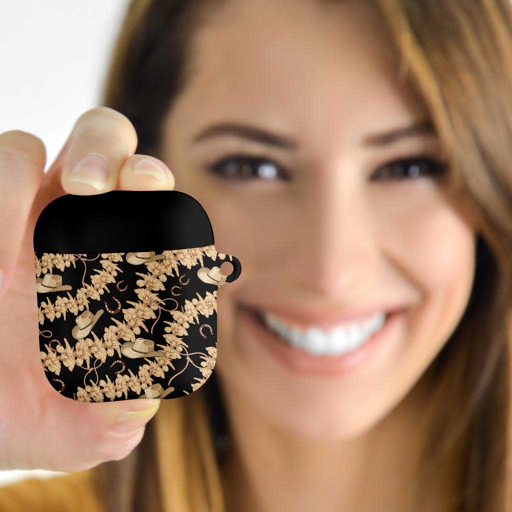 Vanuatu Cowboy AirPods Case Seamless Straw Hats Hibiscus - Polynesian Pride