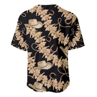 Vanuatu Cowboy Baseball Jersey Seamless Straw Hats Hibiscus - Polynesian Pride