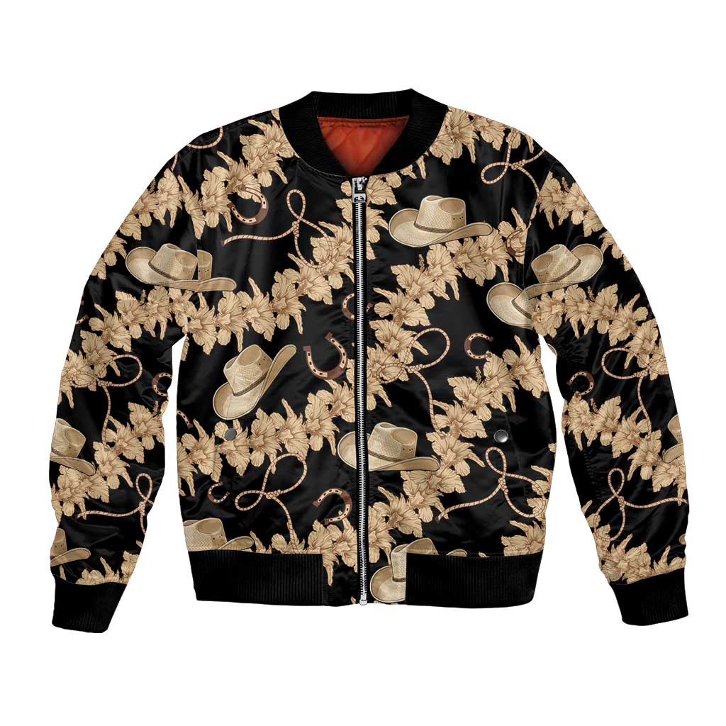 Vanuatu Cowboy Bomber Jacket Seamless Straw Hats Hibiscus - Polynesian Pride