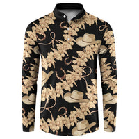 Vanuatu Cowboy Button Sweatshirt Seamless Straw Hats Hibiscus - Polynesian Pride