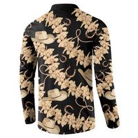 Vanuatu Cowboy Button Sweatshirt Seamless Straw Hats Hibiscus - Polynesian Pride