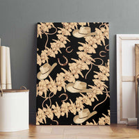 Vanuatu Cowboy Canvas Wall Art Seamless Straw Hats Hibiscus - Polynesian Pride