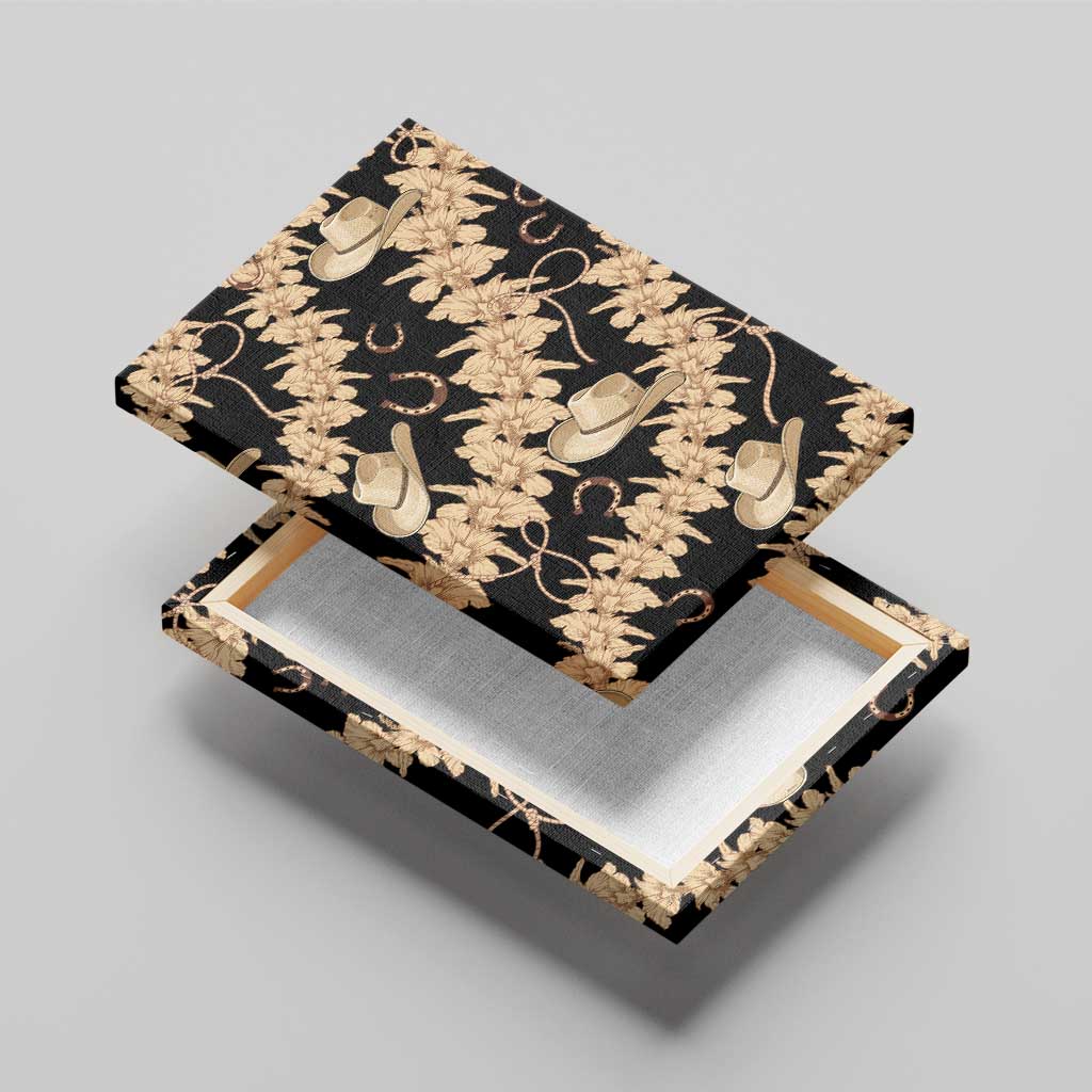 Vanuatu Cowboy Canvas Wall Art Seamless Straw Hats Hibiscus - Polynesian Pride