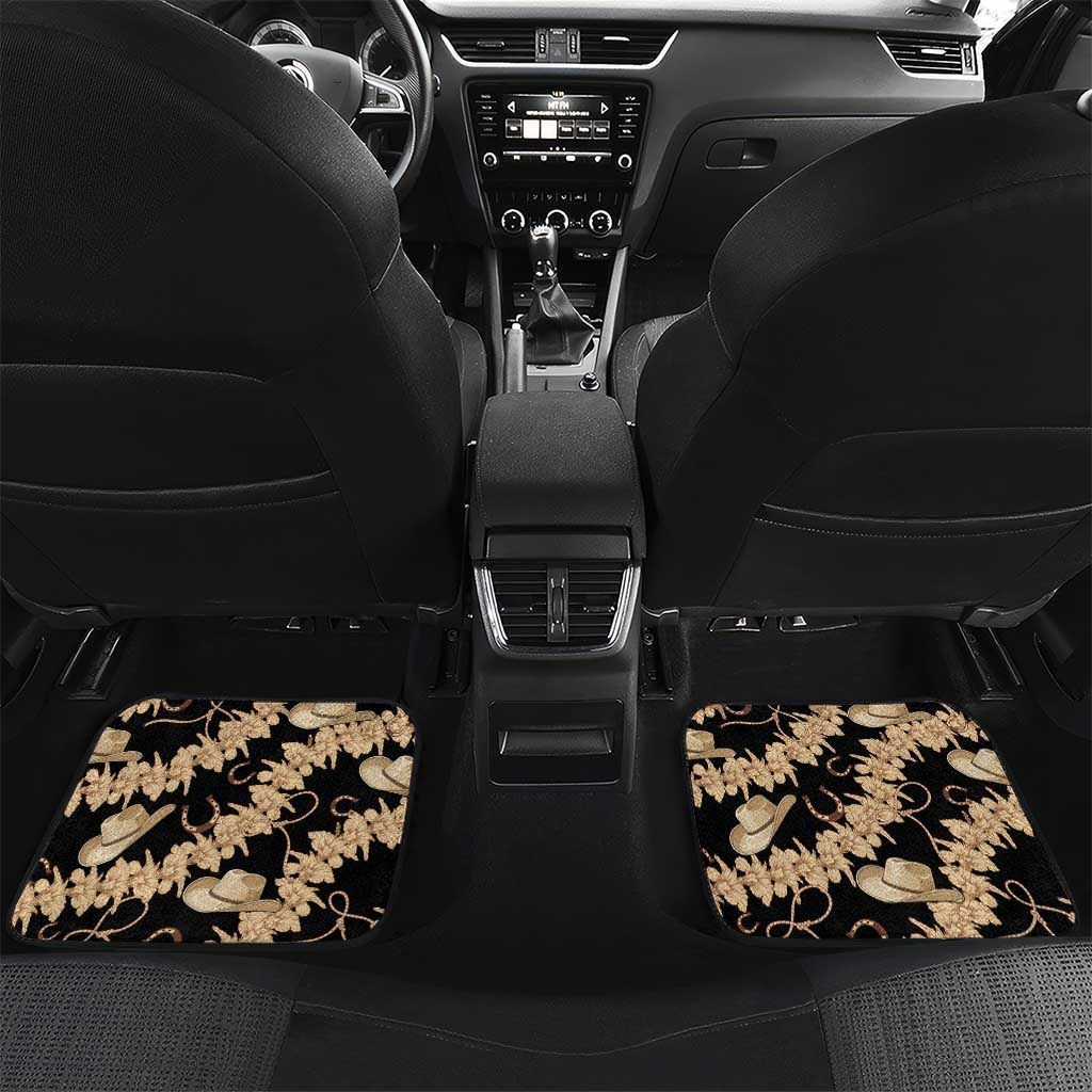 Vanuatu Cowboy Car Mats Seamless Straw Hats Hibiscus - Polynesian Pride