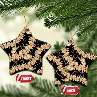 Vanuatu Cowboy Ceramic Ornament Seamless Straw Hats Hibiscus - Polynesian Pride