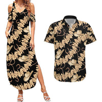 Vanuatu Cowboy Couples Matching Summer Maxi Dress and Hawaiian Shirt Seamless Straw Hats Hibiscus - Polynesian Pride