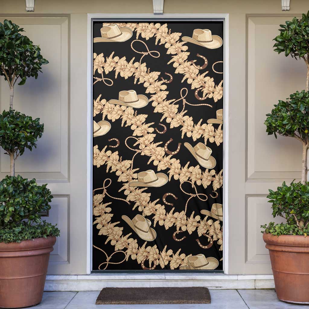 Vanuatu Cowboy Door Cover Seamless Straw Hats Hibiscus - Polynesian Pride