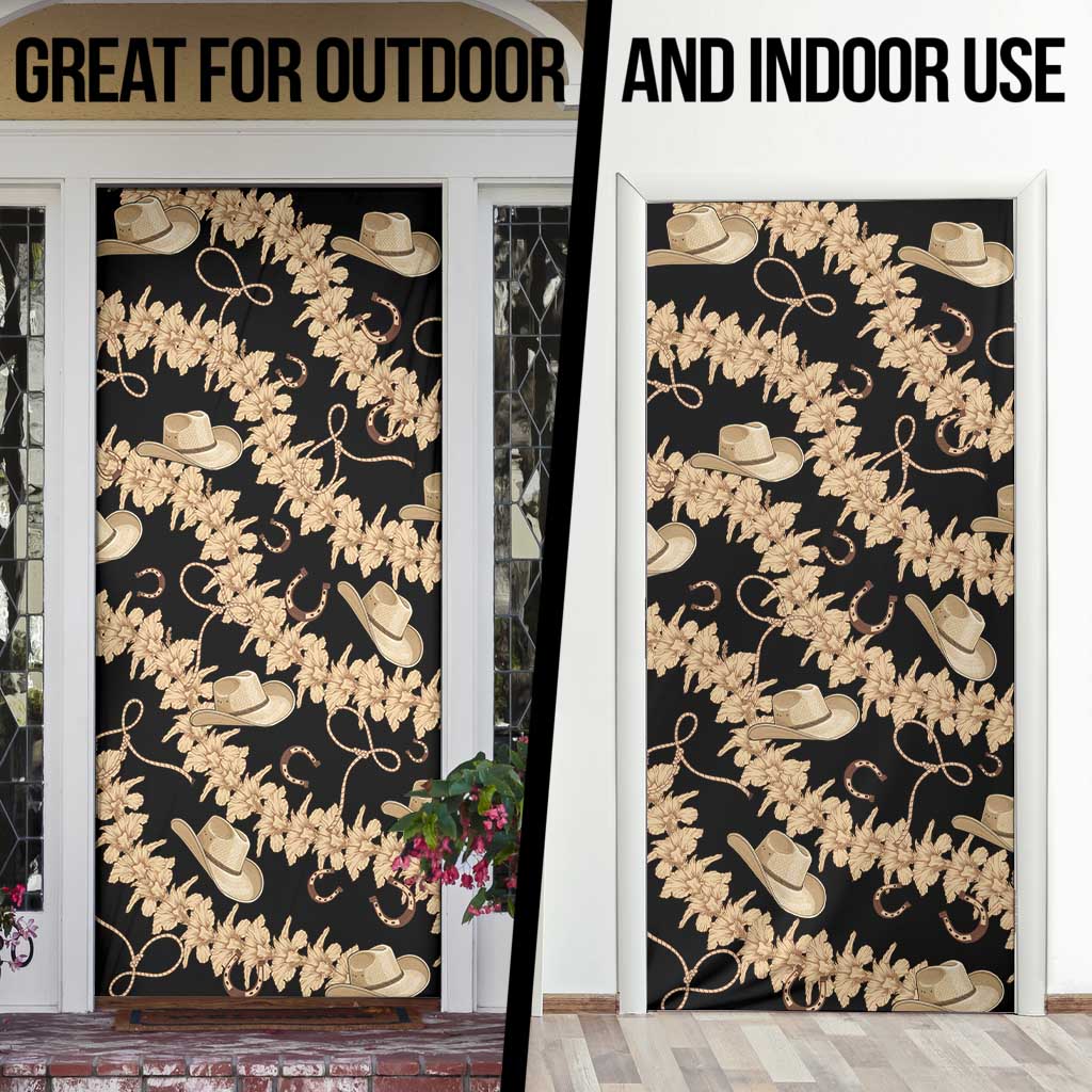 Vanuatu Cowboy Door Cover Seamless Straw Hats Hibiscus - Polynesian Pride