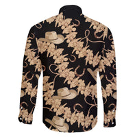 Vanuatu Cowboy Family Matching Off The Shoulder Long Sleeve Dress and Hawaiian Shirt Seamless Straw Hats Hibiscus - Polynesian Pride