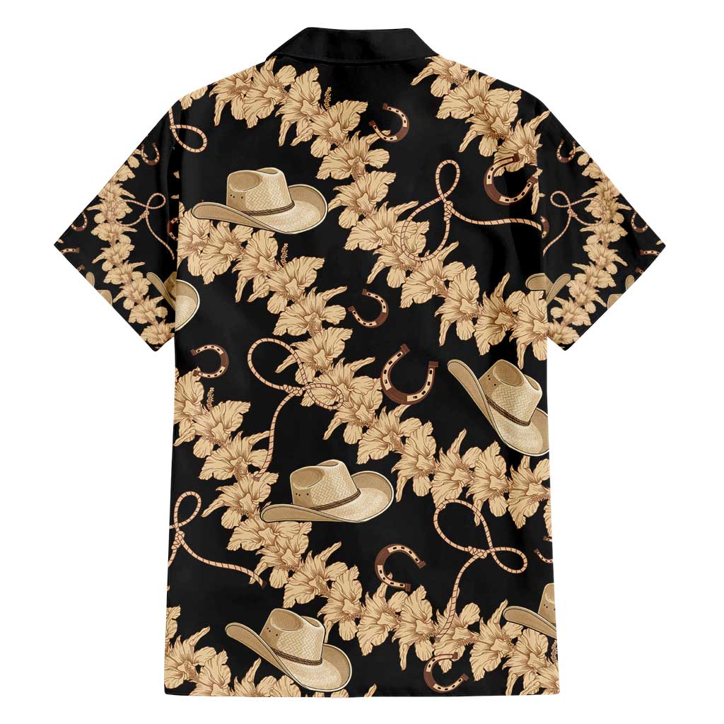 Vanuatu Cowboy Family Matching Short Sleeve Bodycon Dress and Hawaiian Shirt Seamless Straw Hats Hibiscus - Polynesian Pride