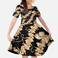 Vanuatu Cowboy Family Matching Tank Maxi Dress and Hawaiian Shirt Seamless Straw Hats Hibiscus - Polynesian Pride