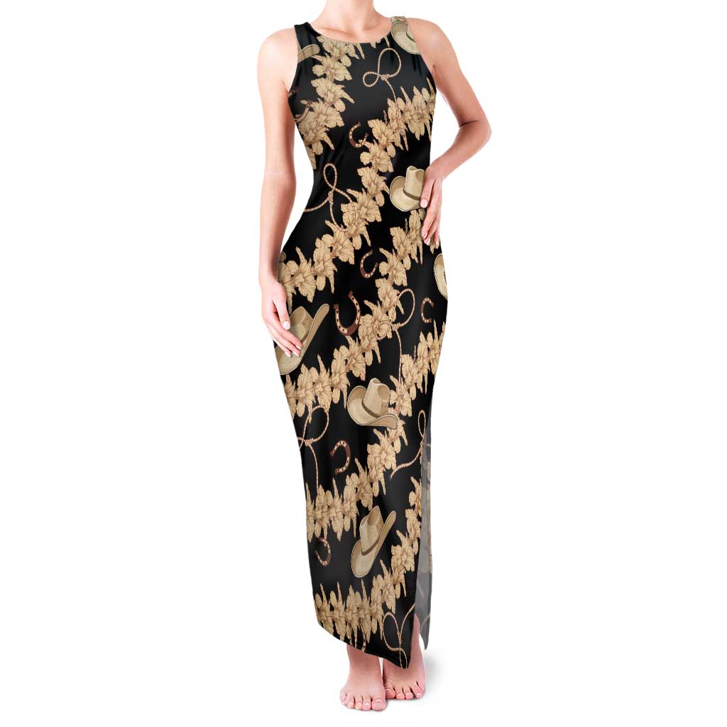 Vanuatu Cowboy Family Matching Tank Maxi Dress and Hawaiian Shirt Seamless Straw Hats Hibiscus - Polynesian Pride