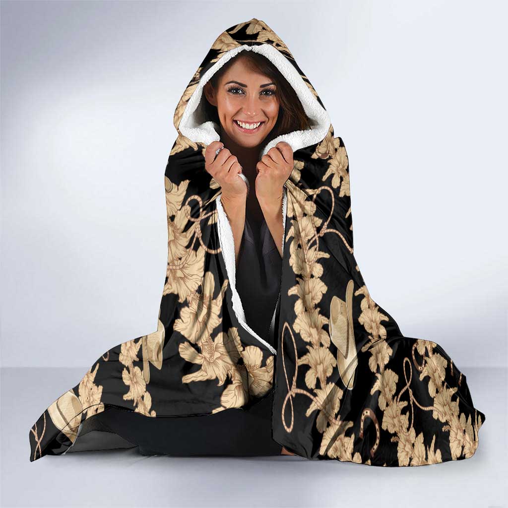 Vanuatu Cowboy Hooded Blanket Seamless Straw Hats Hibiscus - Polynesian Pride