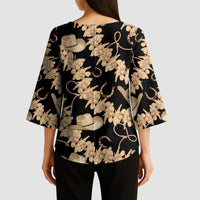 Vanuatu Cowboy Kimono Sleeve Blouse Seamless Straw Hats Hibiscus - Polynesian Pride