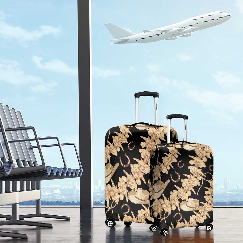 Vanuatu Cowboy Luggage Cover Seamless Straw Hats Hibiscus - Polynesian Pride