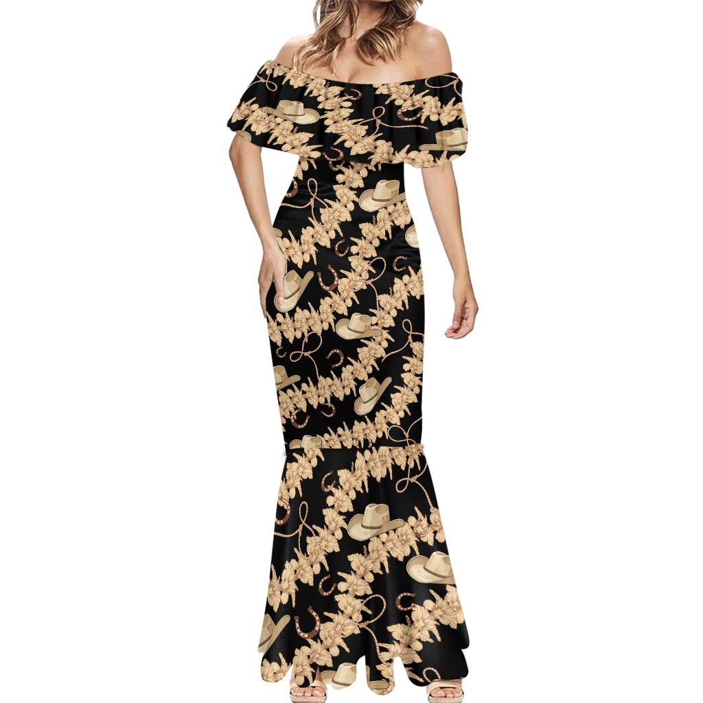 Vanuatu Cowboy Mermaid Dress Seamless Straw Hats Hibiscus - Polynesian Pride