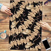 Vanuatu Cowboy Puzzle Seamless Straw Hats Hibiscus - Polynesian Pride