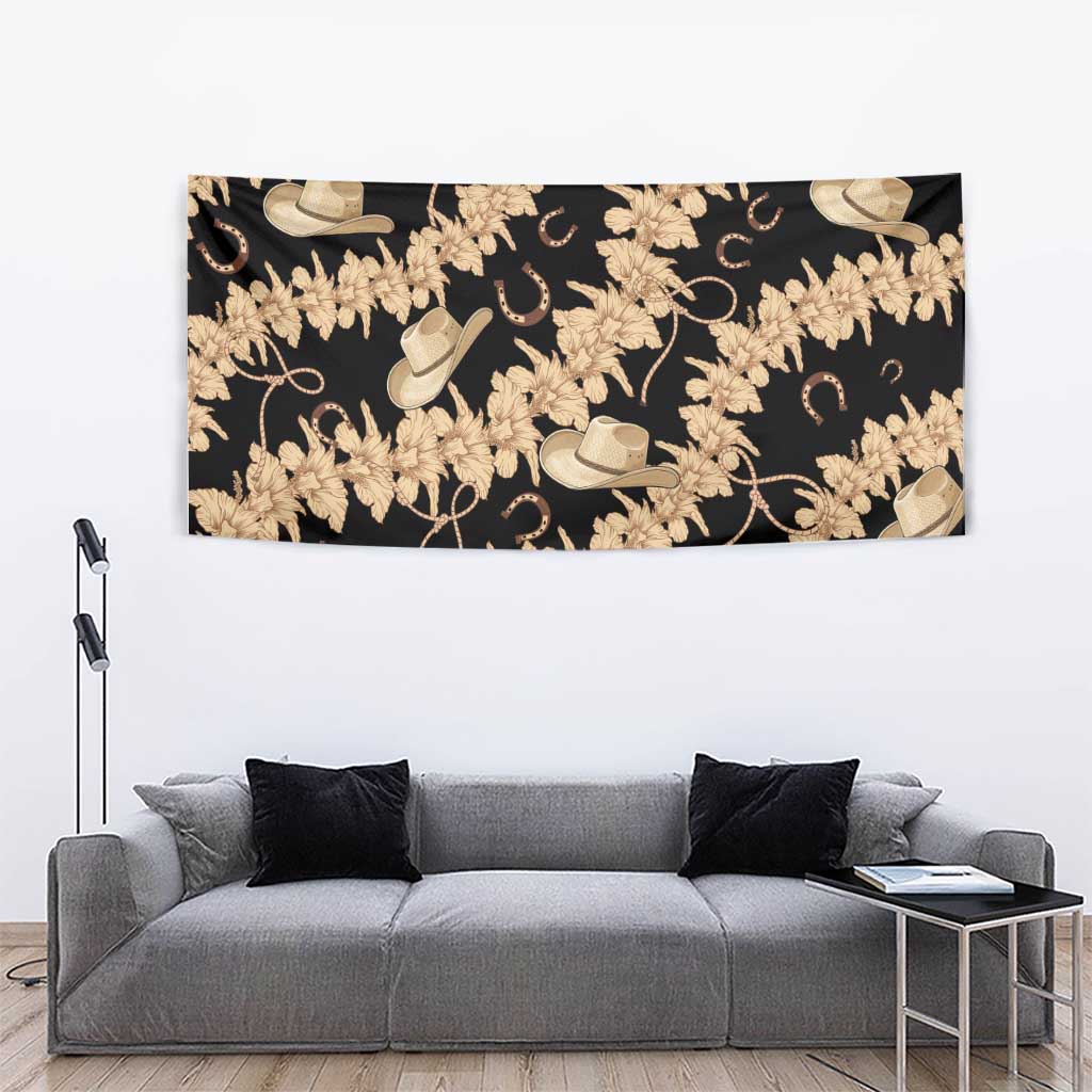 Vanuatu Cowboy Tapestry Seamless Straw Hats Hibiscus - Polynesian Pride