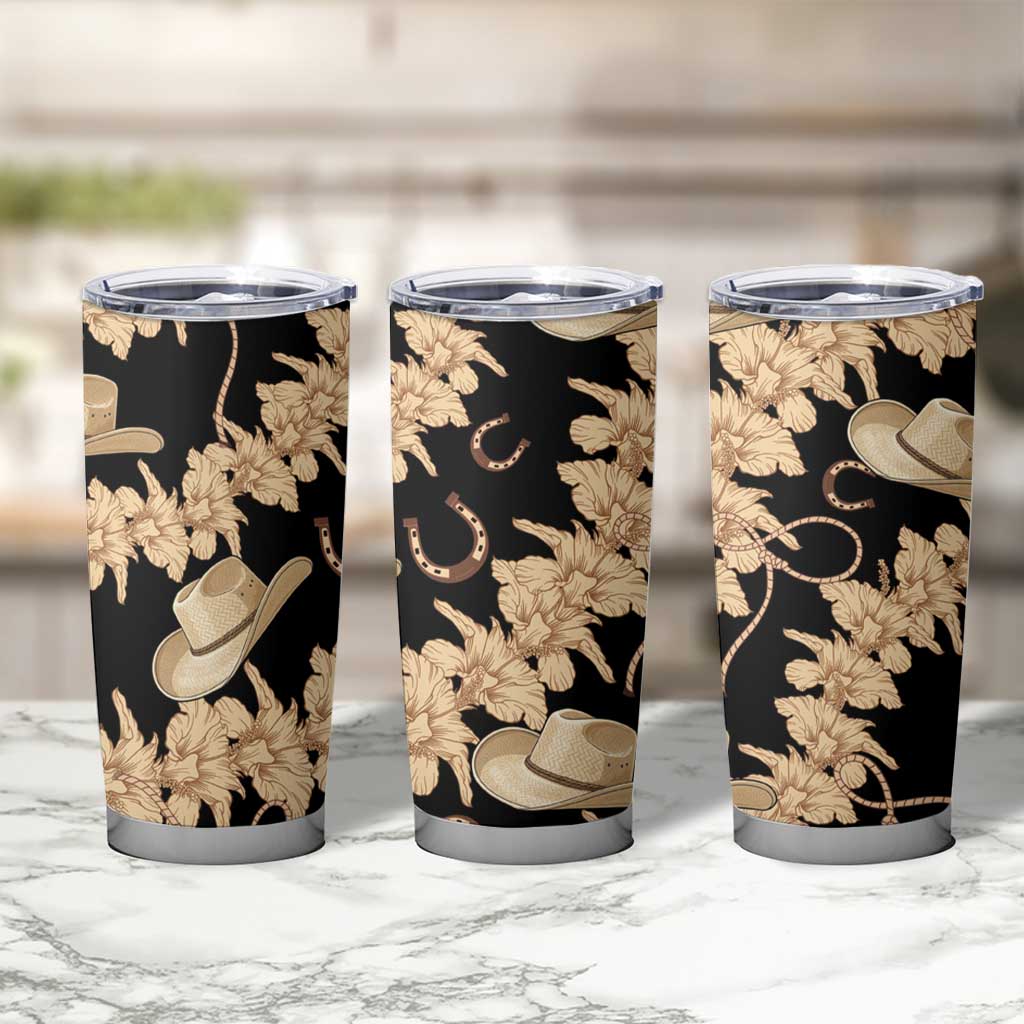 Vanuatu Cowboy Tumbler Cup Seamless Straw Hats Hibiscus - Polynesian Pride
