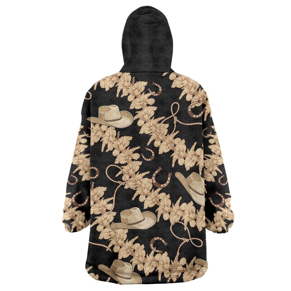 Vanuatu Cowboy Wearable Blanket Hoodie Seamless Straw Hats Hibiscus - Polynesian Pride