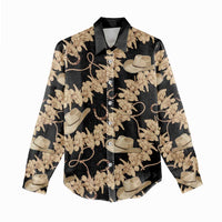 Vanuatu Cowboy Women Casual Shirt Seamless Straw Hats Hibiscus - Polynesian Pride