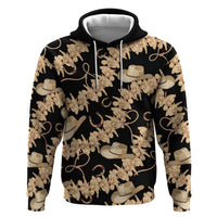 Vanuatu Cowboy Zip Hoodie Seamless Straw Hats Hibiscus - Polynesian Pride