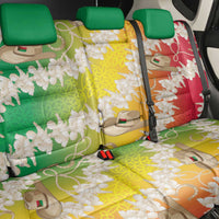 Vanuatu Cowboy Back Car Seat Cover Straw Hats Hibiscus With Sand Drawing - Polynesian Pride