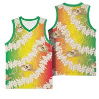 Vanuatu Cowboy Basketball Jersey Straw Hats Hibiscus With Sand Drawing - Polynesian Pride