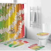 Vanuatu Cowboy Bathroom Set Straw Hats Hibiscus With Sand Drawing - Polynesian Pride