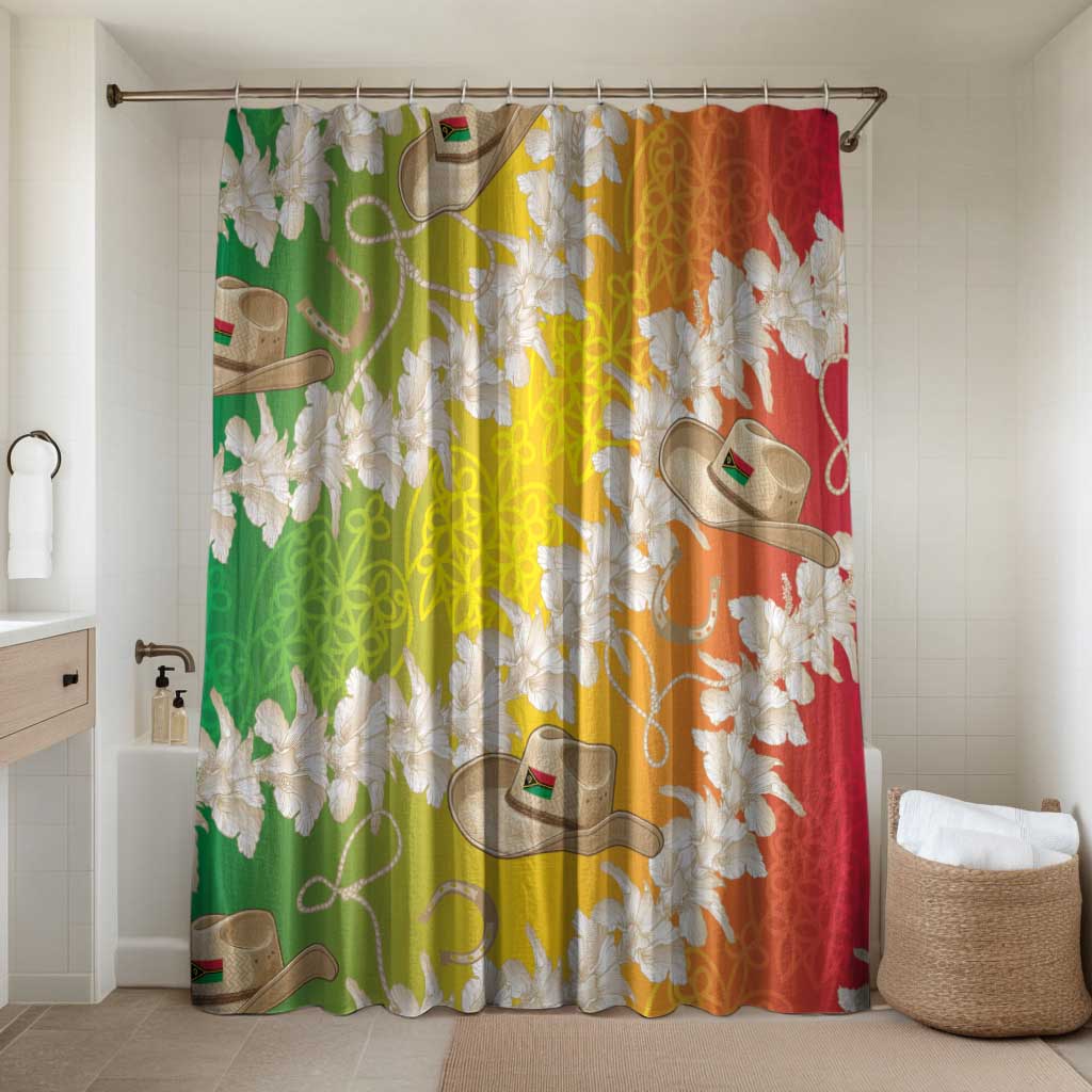 Vanuatu Cowboy Bathroom Set Straw Hats Hibiscus With Sand Drawing - Polynesian Pride