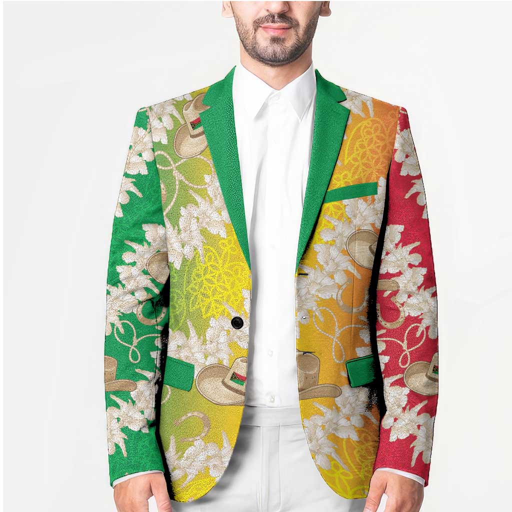 Vanuatu Cowboy Blazer Straw Hats Hibiscus With Sand Drawing - Polynesian Pride
