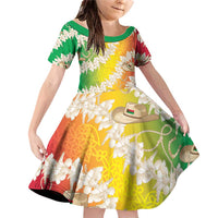 Vanuatu Cowboy Family Matching Off Shoulder Short Dress and Hawaiian Shirt Straw Hats Hibiscus With Sand Drawing - Polynesian Pride