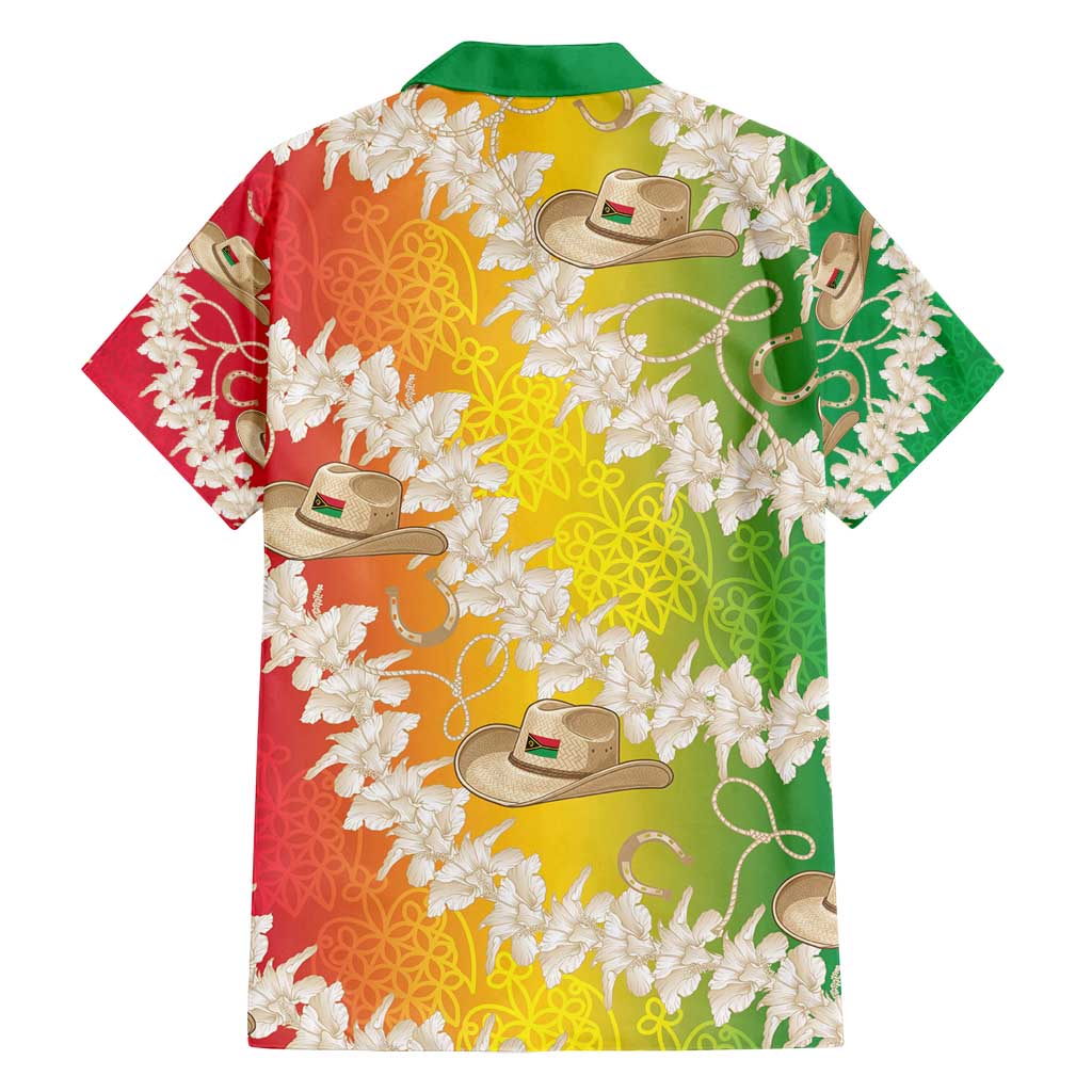 Vanuatu Cowboy Family Matching Off Shoulder Short Dress and Hawaiian Shirt Straw Hats Hibiscus With Sand Drawing - Polynesian Pride