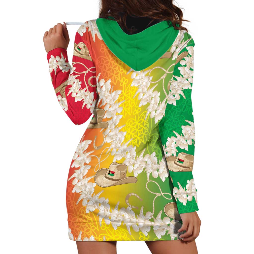 Vanuatu Cowboy Hoodie Dress Straw Hats Hibiscus With Sand Drawing - Polynesian Pride
