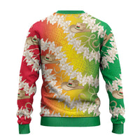 Vanuatu Cowboy Ugly Christmas Sweater Straw Hats Hibiscus With Sand Drawing - Polynesian Pride