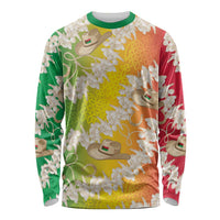 Vanuatu Cowboy Long Sleeve Shirt Straw Hats Hibiscus With Sand Drawing - Polynesian Pride